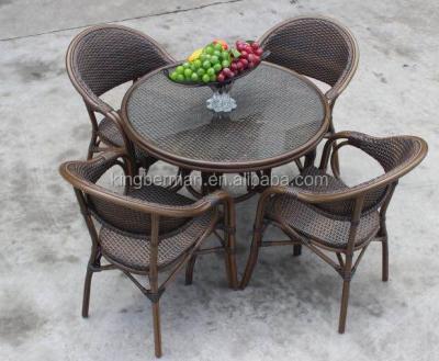 China Modern High Quality Rattan Bistro Set French Bistro Chair Bamboo Bistro Set for sale