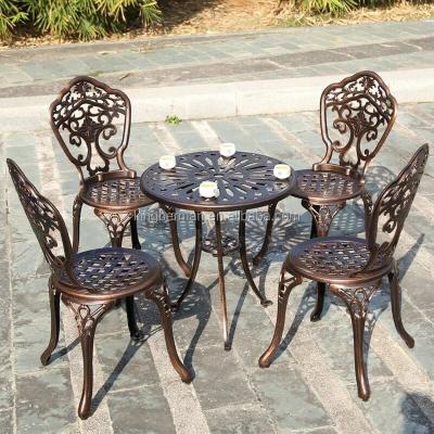 China Modern Outdoor Garden Furniture Cast Iron Table And Chair Garden Sets for sale