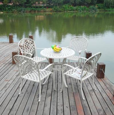 China Cast Aluminum Modern Outdoor Furniture Chai And Table Dining Chairs for sale