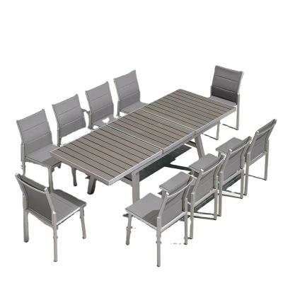 China Modern All Weather Outdoor Furniture 10 Seater Dining Sets Party Table And Chairs for sale