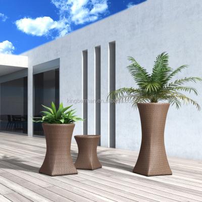 China Modern Outdoor Balcony Garden Plant Planter Rattan Flower Pots for sale