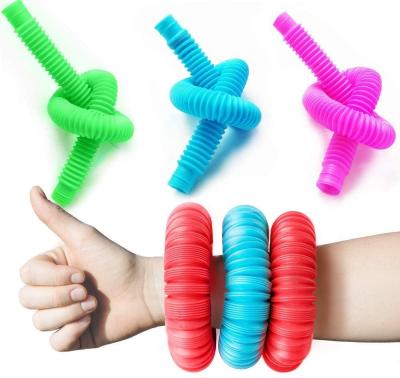 China Newest PE Sensory Stirrer Toy Set Pack Pack with Big Noise Tubes Stir Toy and Mini Pop Tubes Fidget Toys for sale