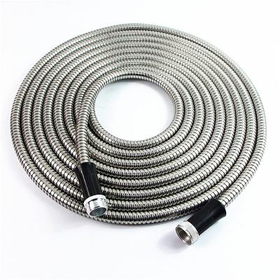 China Adjustable Factory Wholesales Heavy Duty 304 Stainless Steel Metal Garden Water Hose For Watering Garden for sale