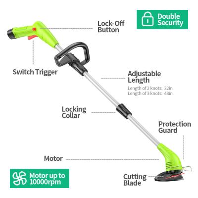 China Anti-skid Mini Electric Grass Trimmer Hand Grass Trimmer Brush Cutter Garden Tool for sale