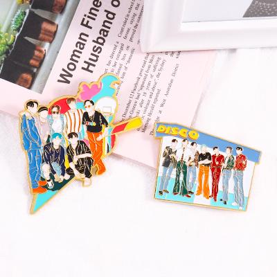 China Wholesale Korea KPOP Glaze Pin Bangtan Boys Pin New Album Disco Lapel Pins for sale