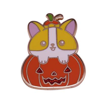 China American Cute Series Pin Soft Enamel Hard Enamel Pumpkin Puppy Brooch Halloween Badge for sale