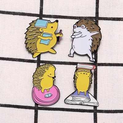 China American Hedgehog Pins Soft Anime Enamel Badge For Clothes Decoration Cute Pins Brooch for sale