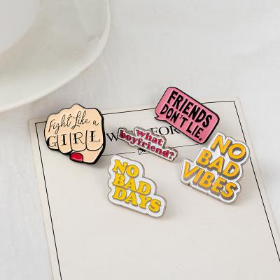 China Creative Europe Fashion Brooches Personalized Monogram Badges Soft Enamel Pin Decorative For Clothes And Bags for sale