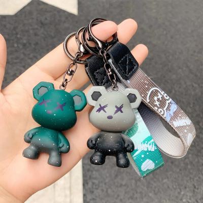 China Gifts Wholesale Key Chain 3D Resin Bear Chameleon Doll Key Chain Pendant Couples Cute Car Gifts for sale