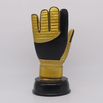 China Europe football trophy sports event award souvenir goalkeeper golden trophies customization for sale