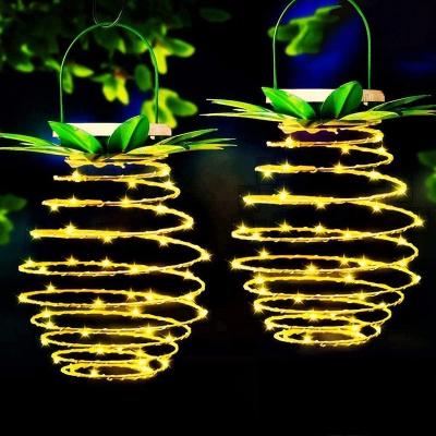 China Outdoor Solar Lantern Hanging Lights, Waterproof 60 LED Solar Pineapple Decorative Lights for Garden Patio Yard Lawn, Hanging Lights for sale