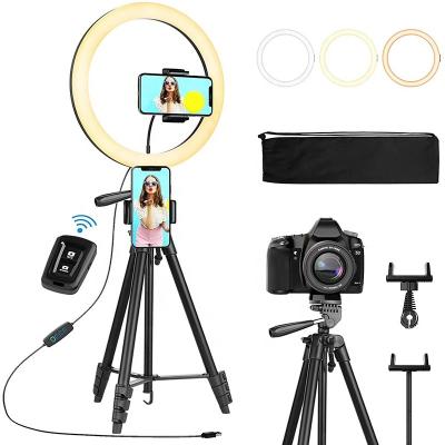 China Color Adjustable Tempurate Flexible Phone Holder for Live Stream /Makeup/YouTube Video Selfie Ring Light with 50