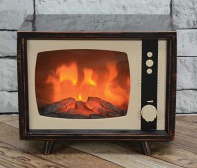 China Mid Century Retro Decorative Fireplace Compact Television With LED Flame Effect , Hearth-Like-Glow With Electric Fireplace for sale