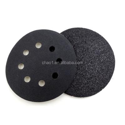 China High efficiency 150mm round silicon carbide hook and loop sandpaper disc for glass, wood, particleboar surface polishing and grinding, 100pcs/box for sale