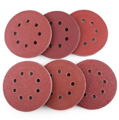 China Hot Sales Durable 125 Mm 5 Inch Hook And Loop Automotive Sandpaper, Sand Paper Disc 40-600 Grit Paper For Wood, Metal Sanding for sale