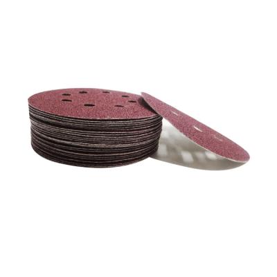 China High Quality 150mm Inch Aluminum Oxide 6 8 Holes Sanding Discs With Hook And Loop Sand Paper For Circular Sander Grits Sanding Sheets 40 for sale