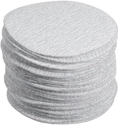 China Manufacturers Hot Sales High Efficiency 3 Inch White Round Hook And Loop Aluminum Oxide Sandpaper Disc, Sanding Discs Assembling Sandpaper P180 for sale