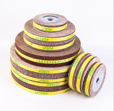 China High yield 125*25mm fin wheel 40#-400# unmounted emery wheel for metal sand paper polishing grinding wheel for sale