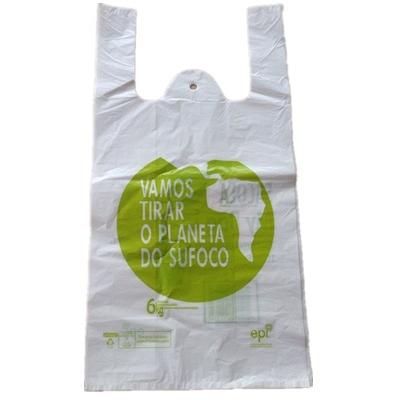 China BIODEGRADABLE 100% Biodegradable Cornstarch T-shirt Shopping Bag With Custom Logo For Supermarket for sale