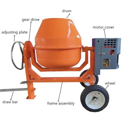 China Chicca construction Towable Concrete Mixers 350L mobile portable cement diesel engine en venta