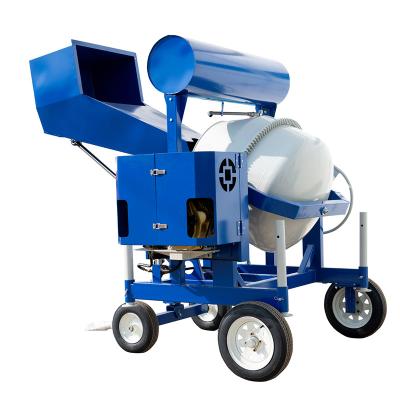 China Portable trailer concrete diesel mixer with pump factory supplier Te koop