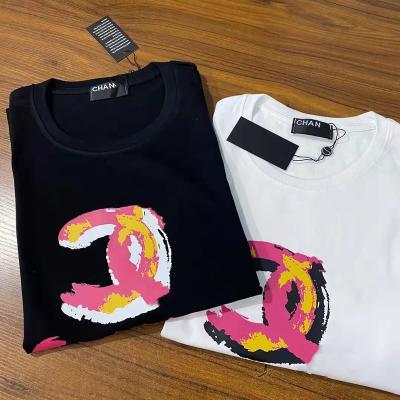 China hot sale luxury new products summer new products designer fashion brand t-shirt plus size short sleeve letter cover print t-shirt women Anti-wrinkle for sale