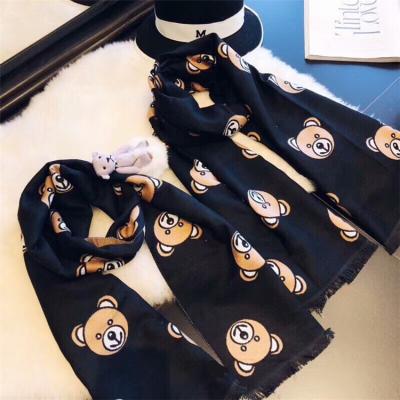 China Children Warm Classic Scarf Winter Sale Thickening Bear Cashmere Double-sided Parent-child Cashmere Scarf for sale