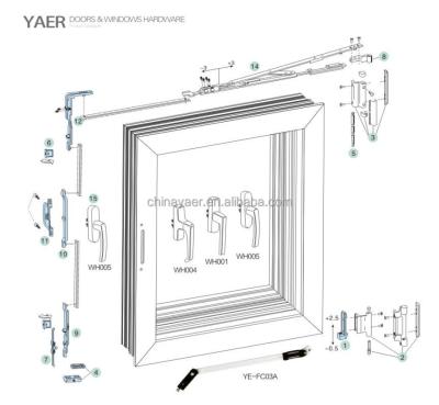 China Wenzhou supplier modern hardware for inward tilt and turn open window for sale