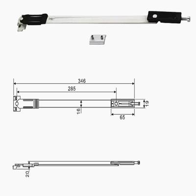 China Modern Square Groove 304 Stainless Steel Limitable Wind Tying 2 Links Bar Wind Defender Two Bar Friction Hinges for sale