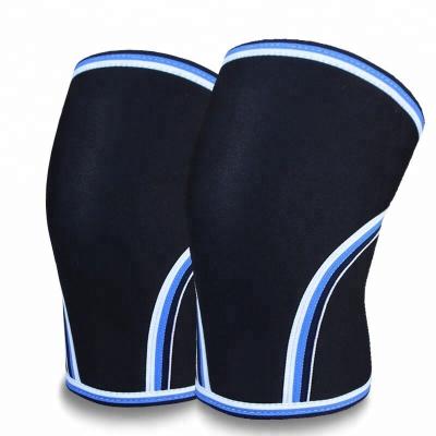 China Customized Advanced Logo Knee Pad Knee Defender Neoprene 7mm 7mm Knee Sleeve Advanced Three-dimensional Contoured Hot Sleeve For Weightlifting for sale