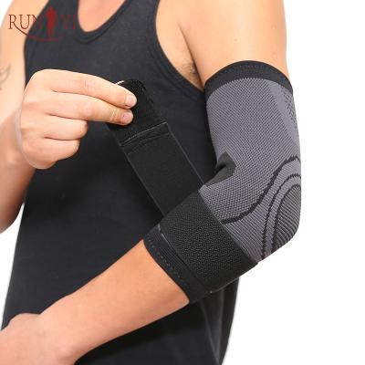 China Comfortable Sports Compression High Density Knitted Arm Sleeving Elbow Support Brace Muscle Protector Anti-jump for sale