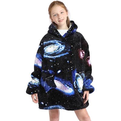 China PORTABLE Polyester Durable Warm Starry Blanket SkyCustom Oversized Covering Hoodie for sale