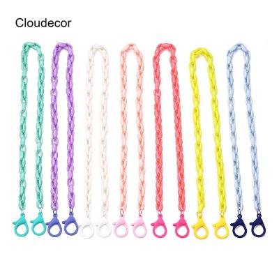 China Fashion Solid Color Acrylic Face Masked Chain For Adults Kids Large Clasp Universal Acrylic Lanyard Hanging Anti Loss Glasses Chain for sale