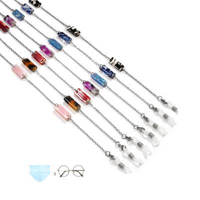 China Stable Glasses Chain Eyewear Accessories Strap Spectacle Masked Chain Holder Stainless Steel Sunglasses Chain With Acetate for sale