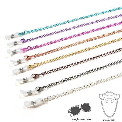 China Colorful Fashoin Sunglasses Metal MaskChain Accessories Glasses Holder Chain Rope Necklace Monocle Stopper for sale