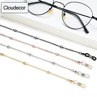 China Fashoin Zircon Backing Gold Beaded Diamond Lanyard String Women Eyewear Chains Masking Strap Tie Glass Good Quality for sale