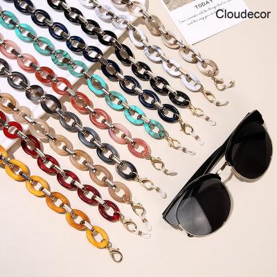 China Fashion Oval Gold Acrylic Chain Glasses Cool Women Gold Straps For Glasses Sunglasses Accessories Maske Holder Chain Custom for sale