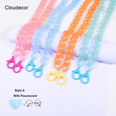 China Chunky Curb Matte Fluorescent Acrylic Eyewear Glasses Link Chain Chains Lanyard Luxury Necklace Masked Lanyard Acrylic Sunglasses Chain Holder for sale