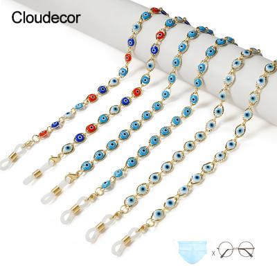 China Fashoin Glasses Chain Evil Mask Necklace Strap Sunglasses Chain Lanyard Blue Eye Glasses Necklace Masking Accessories Chain for sale