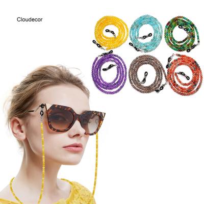 China Fashoin Sunglasses Strap Colorful Stone Facemask Beaded Chains Glasses Necklace Holder Correa Para Lentes Beads Eye Neck Glass Strap for sale