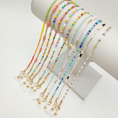 China Fashoin Gypsy Rice Beads Glasses Chain Eyewear String Accessories Para Gafas Small Eyeglass Chain Strap Beaded Lanyard for sale