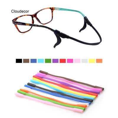 China Kids Fashionable Silicone Glass Short Rope Strap Lanyard Set Silicone Eyeglasses Sunglasses Ear Hook Anti Slip Eyewear Accessories for sale