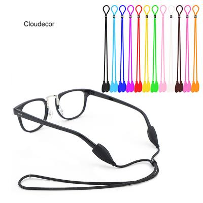 China Fashoin Sports Sunglasses Straps Kids Children Unisex Fixed Eyeglasses Flat String Anti Slip Silicone Glass Strap Drop Rope for sale