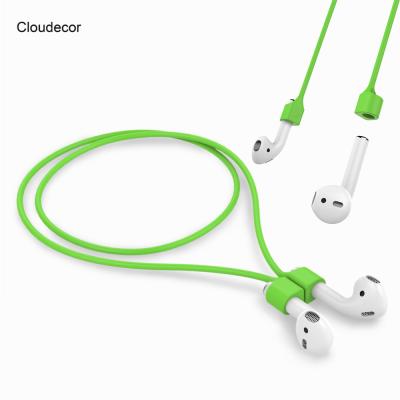 China Fashoin Anti-lost Silicone Earphone Stand Holder Rope Earphone Colorful Chained Silicone Tie Earbuds Strap Wholesale for sale