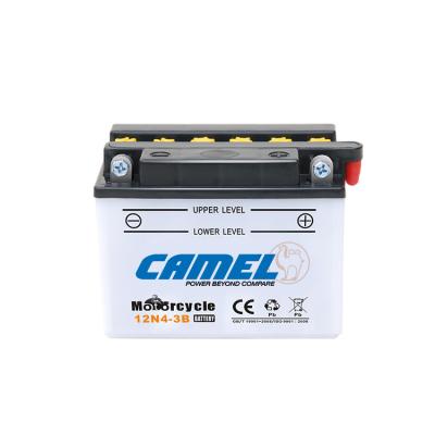 China Camel Brand 12N4-3B Lead Acid Battery Factory Electric Motorcycle Dry Battery 02 (E10) 12V4Ah for sale