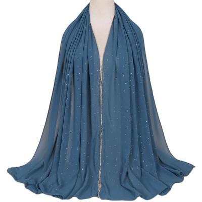 China High Quality Shiny Crystal Rhinestone Hijabs Muslim Chiffon Scarfs for Women Girle Ladies Hijabs for Lady for sale