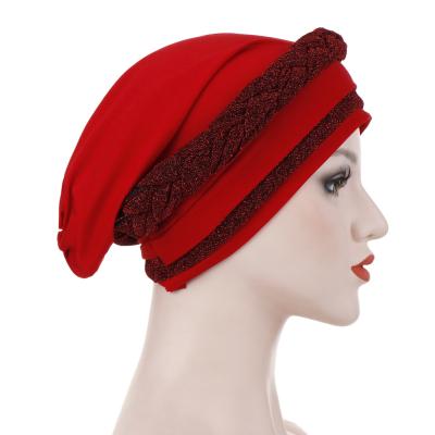 China Wholesale Muslim Milk Stretch Silk Turban Braid Hat Factory Muslim Turban Hat Headbands For Women for sale