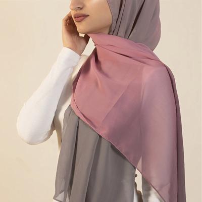 China 2021 Latest Women Ladies Hijab Fashion Change Gradient Color Chiffon Tank Top Hijab Hijab for sale