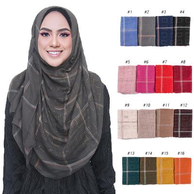 China New Hot Selling Stone Shawl Shiny Diamonds Muslim Hijab Cotton Hijab Scarves for sale