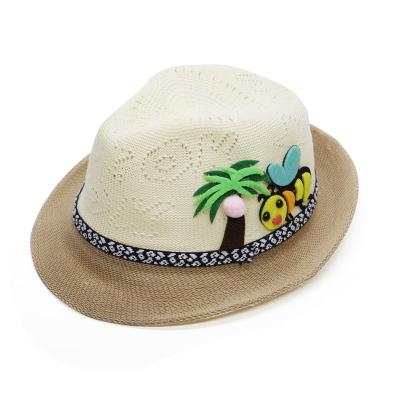 China Spring And Summer Baby Hat Fashion Beach Straw Cartoon Jazz Hat Infant Boy Girl Sun Hat Baby Boy Girl Hat for sale